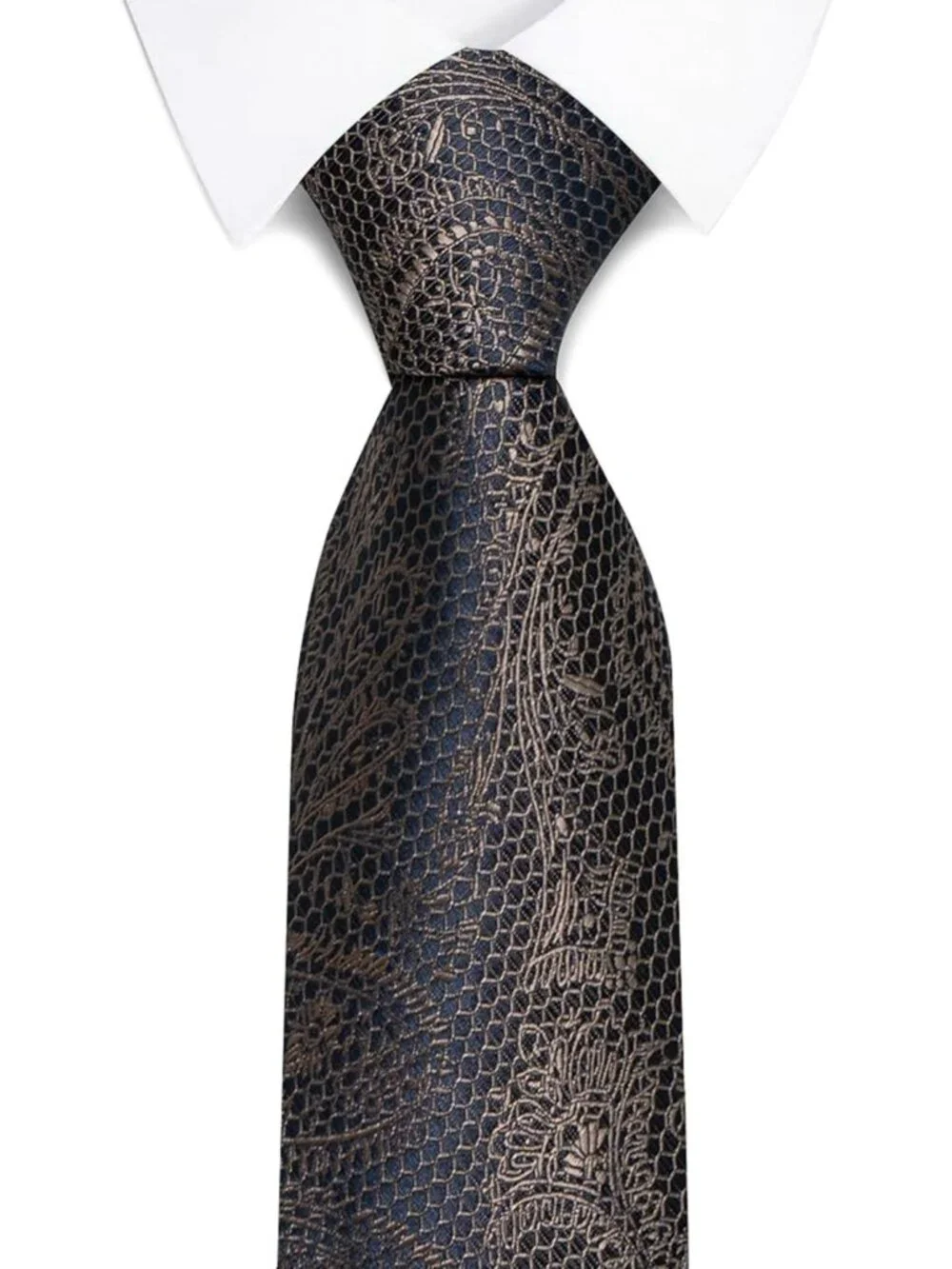 🆕Men Mocha 100% Microfiber Traditional Paisley Formal Necktie For Wedding Dress